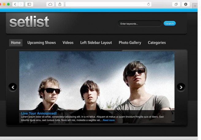 WordPress Rock Band Theme