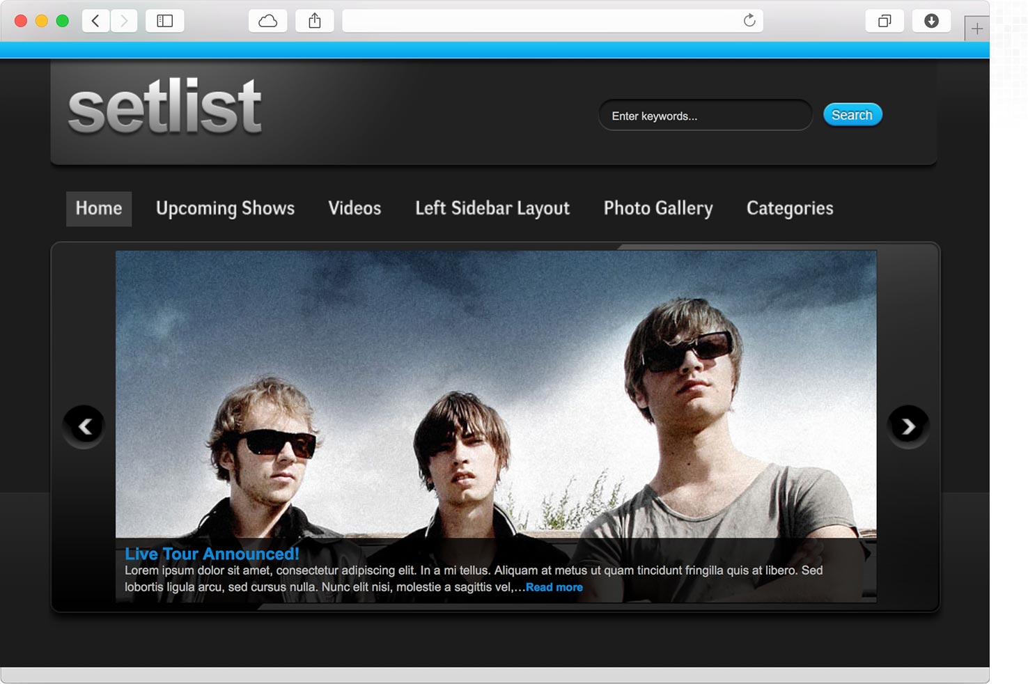 WordPress Rock Band Theme