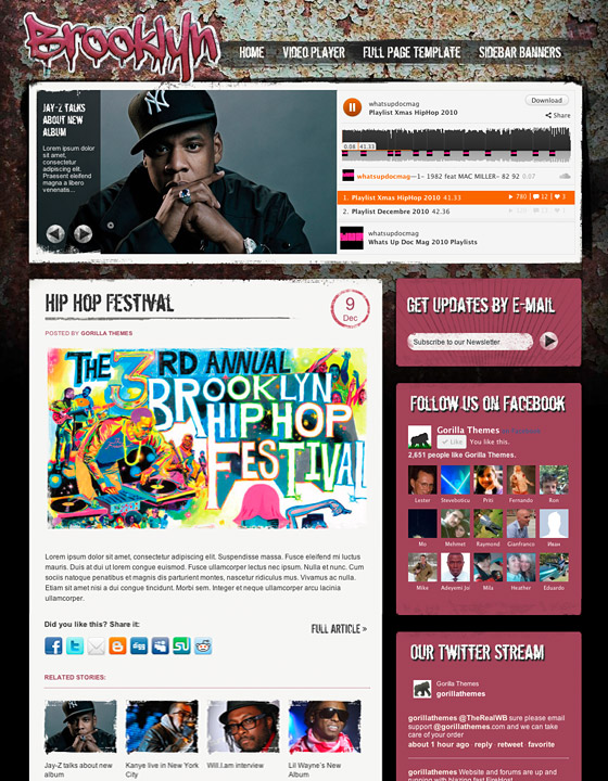 WordPress Music Theme Brooklyn