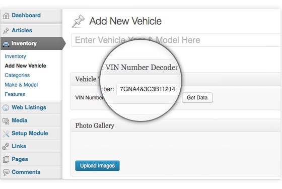 WordPress Dealership Vin Number Decoder