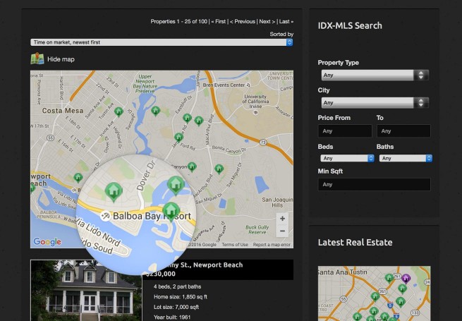 WordPress IDX MLS Search Integration