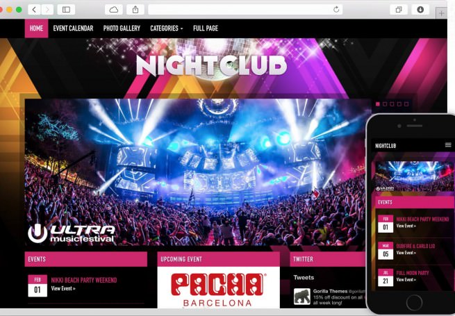 WordPress Nightclub Theme