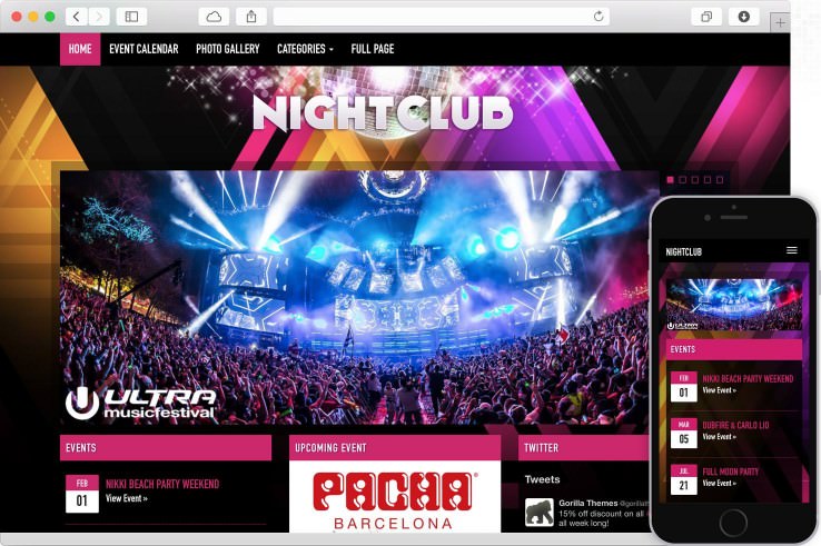 WordPress Nightclub Theme