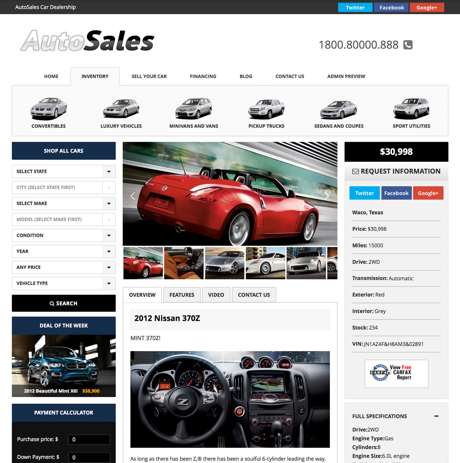 WordPress Auto Sales Theme