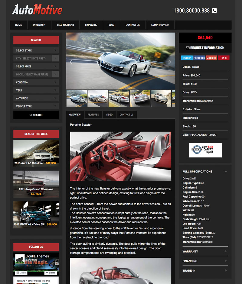 WordPress Car Dealer Sale