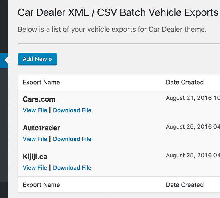 WordPress Inventory Export XML CSV