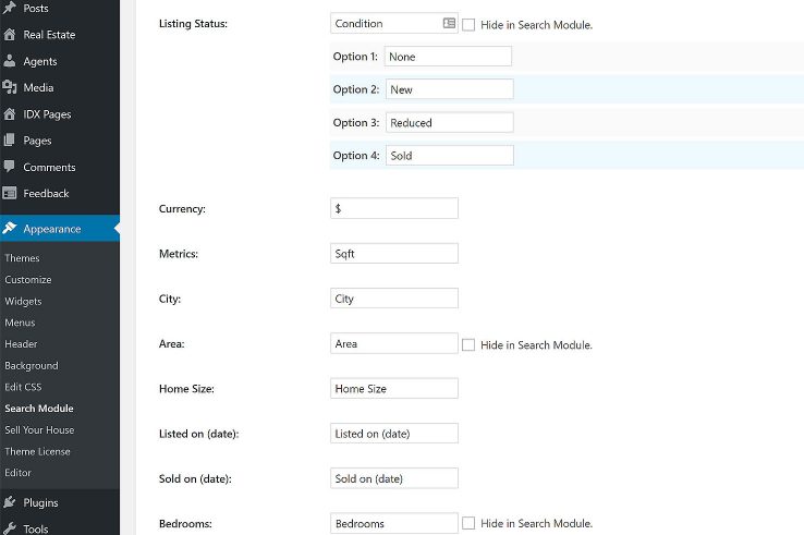 Search Module Setup