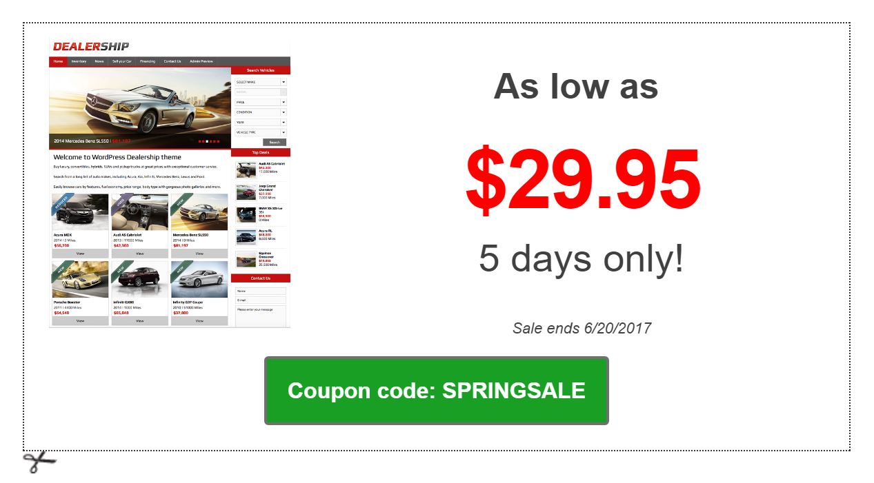 WordPress Theme Sale Spring