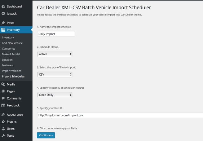 schedule import csv xml