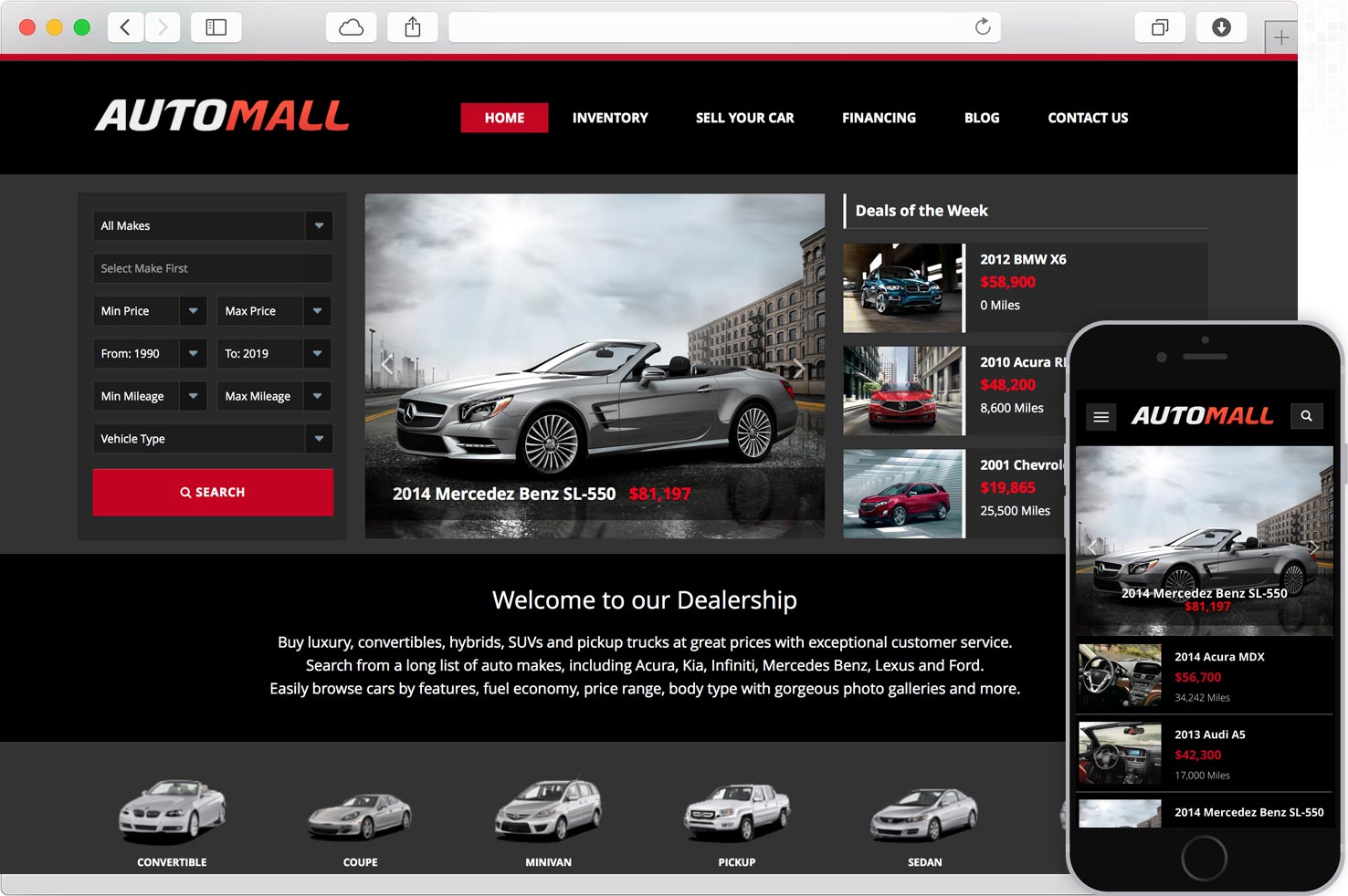 WordPress Car Dealership AutoMall